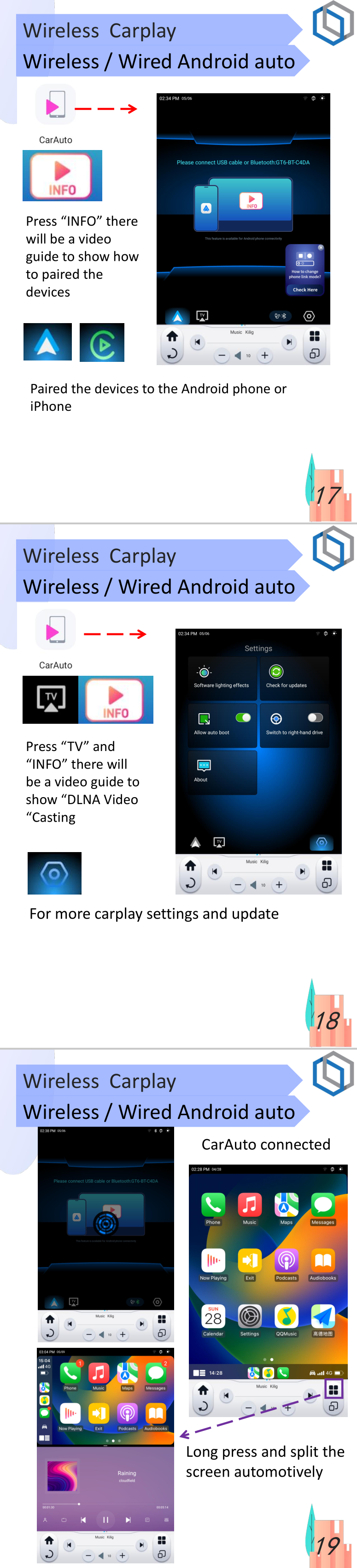 LINKSWELL GEN 6 13 inch Android 11 Car Stereo for Toyota Tacoma 2016-2023 T-Style Radio Head Unit Replacement Wireless CarPlay Android Auto 8+128G Support 4G SIM Card Quick Boot Wifi Bluetooth