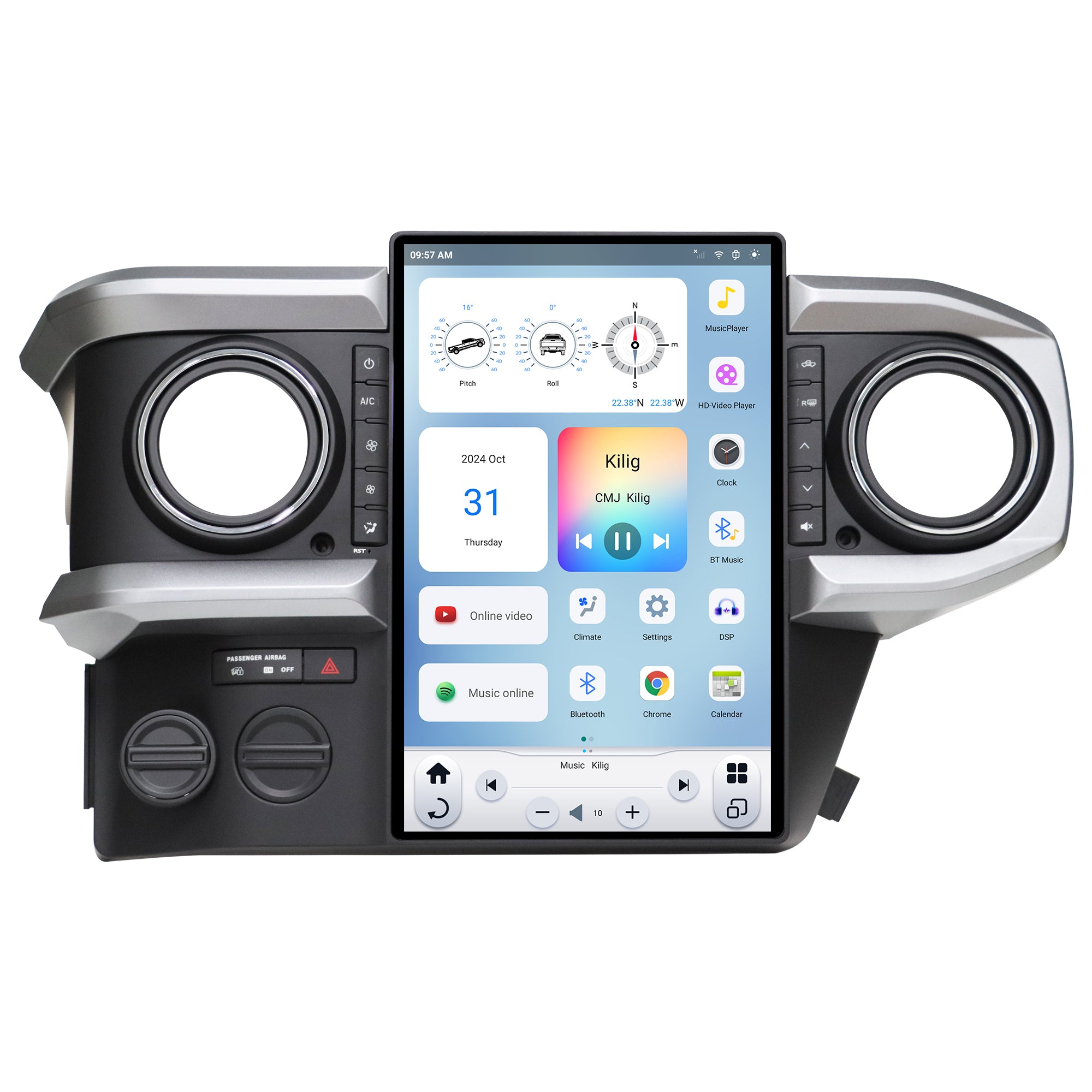 LINKSWELL GEN 6 13 inch Android 11 Car Stereo for Toyota Tacoma 2016-2023 T-Style Radio Head Unit Replacement Wireless CarPlay Android Auto 8+128G Support 4G SIM Card Quick Boot Wifi Bluetooth