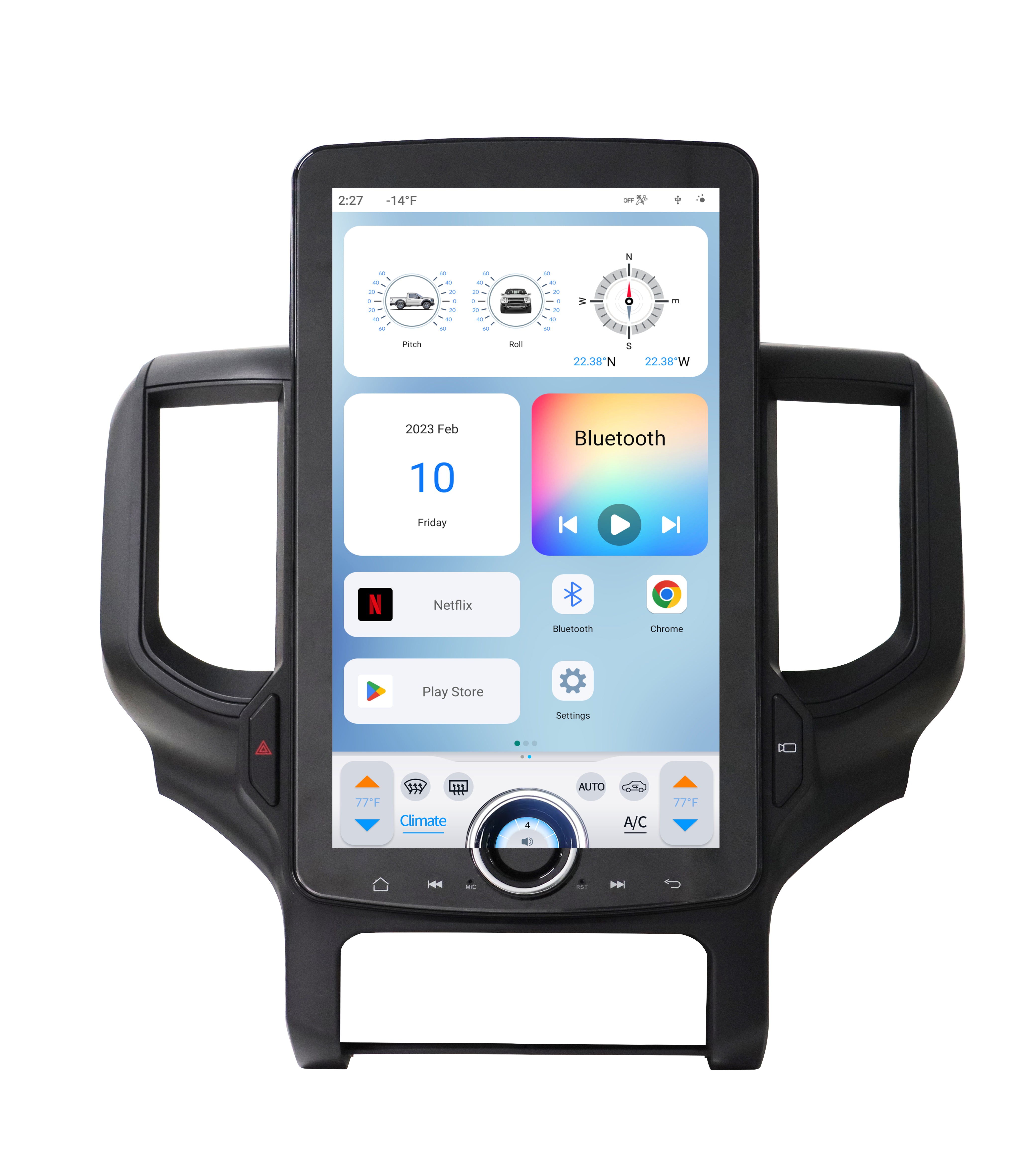 15.6" XL “T”-Style Car Radio for 2019-2022 RAM Trucks Stereo Upgrade with DSP EQ Bluetooth Wireless Carplay Support WIFI