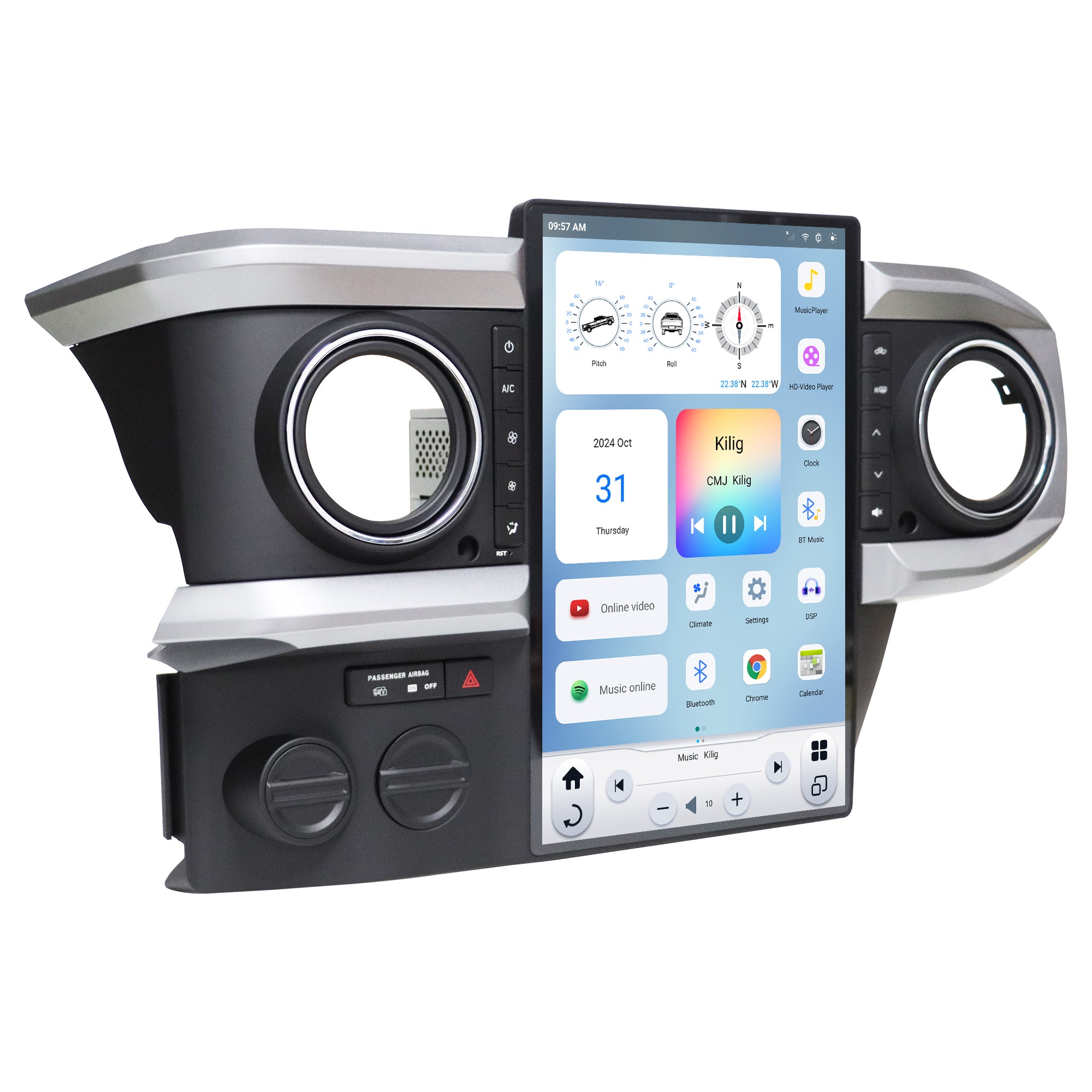 LINKSWELL GEN 6 13 inch Android 11 Car Stereo for Toyota Tacoma 2016-2023 T-Style Radio Head Unit Replacement Wireless CarPlay Android Auto 8+128G Support 4G SIM Card Quick Boot Wifi Bluetooth