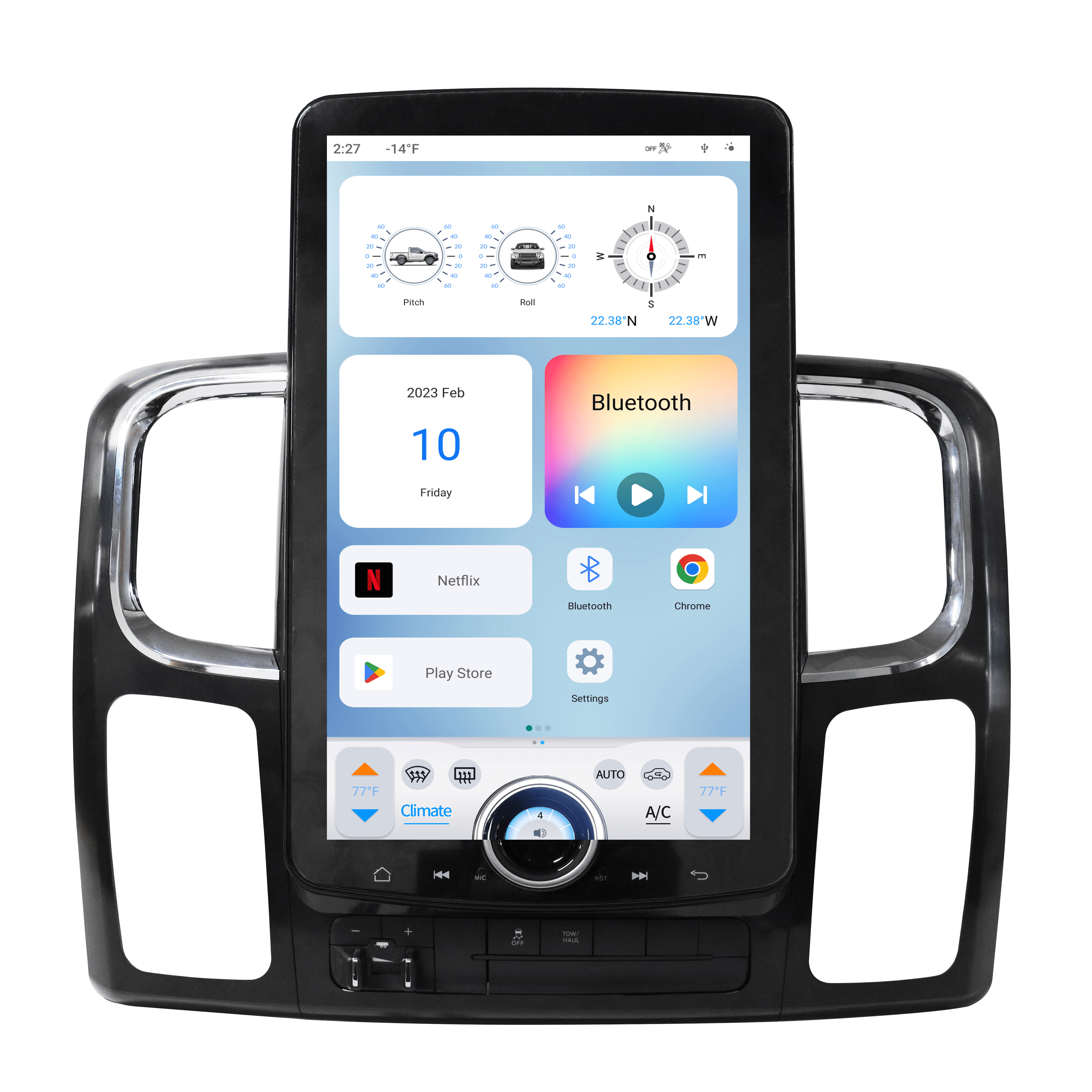 2013-19 RAM Trucks T-Style Car Radio Replacement Linkswell XL “T” Style Vehicle Radio