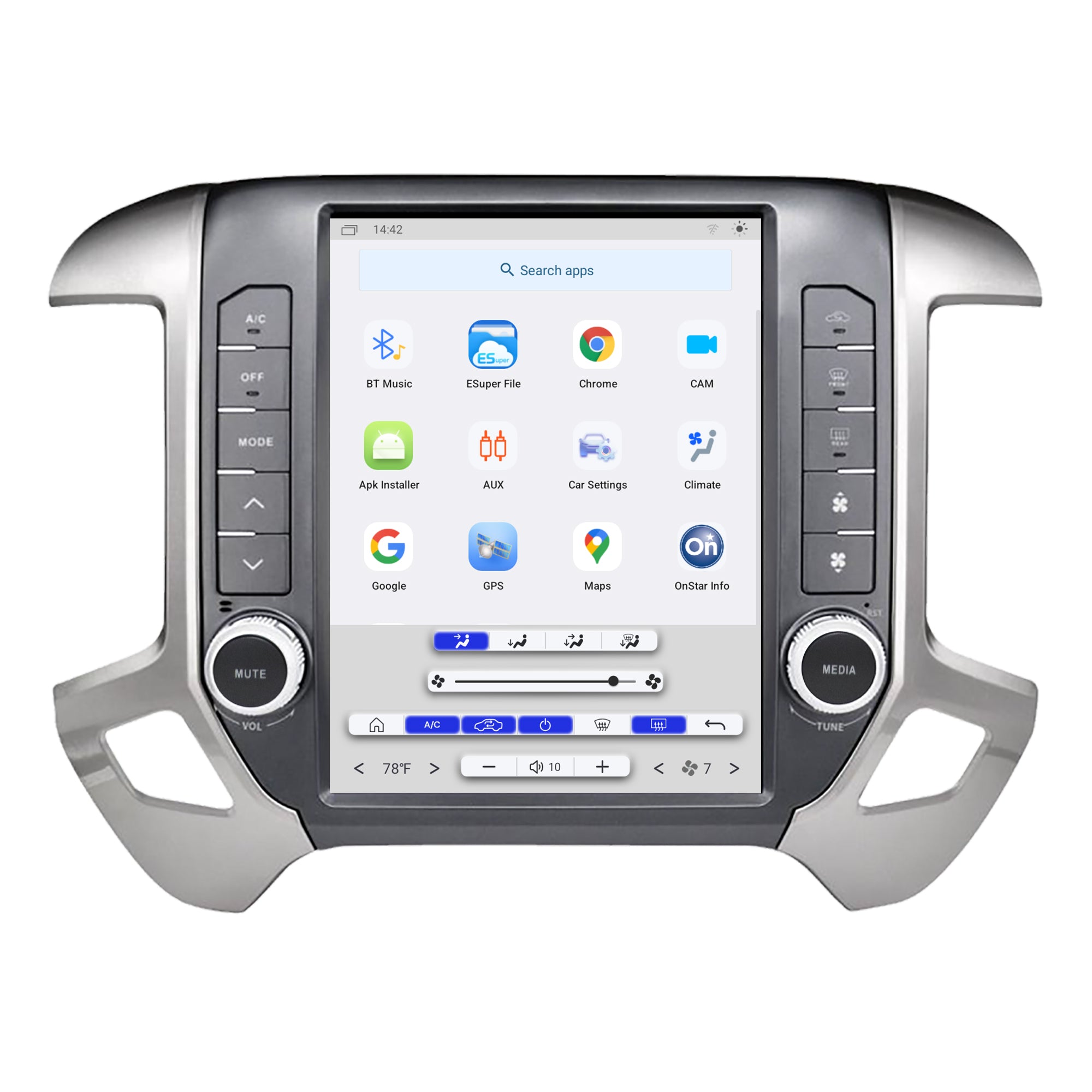 LINKSWELL T-style Lite 2 Car Radio Stereo for GMC Sierra / Silverado Silverado 2014-2019 with Wireless CarPlay & Android Auto, Dual WiFi & Bluetooth, GPS