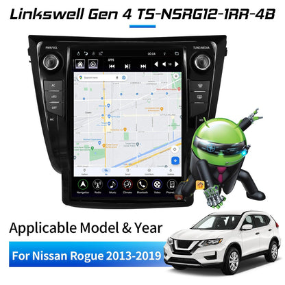 2013-2019 Nissan Rogue T-Style 12.1 inch Car Radio Replacement LINKSWELL GEN 4 Car Stereo