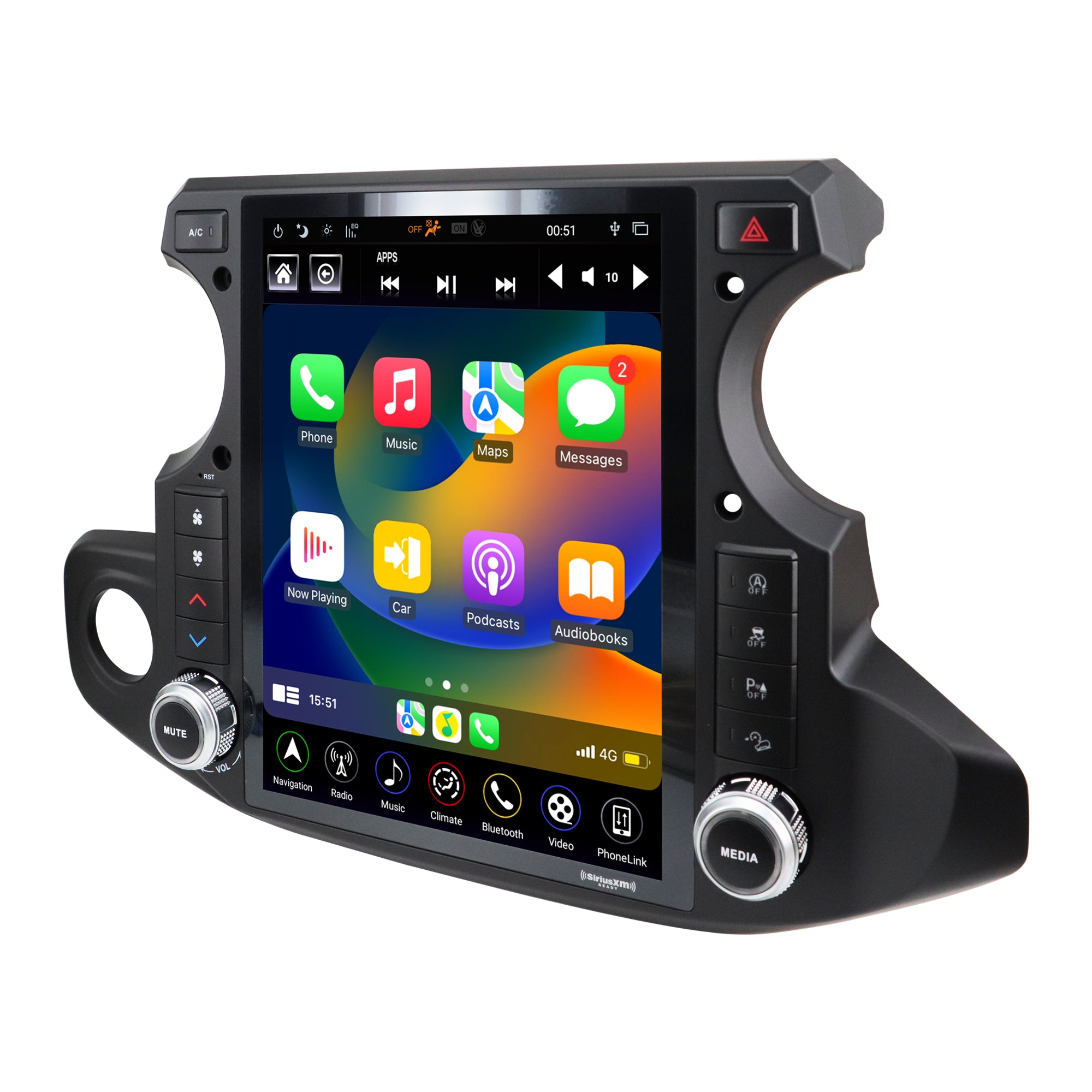 For 2018-2022 Jeep Wrangler JL/Gladiator JT 12.1 inch Gen 5 T-Style SiriusXM Ready Car Audio In-Dash Units with Wireless Carplay Android Auto Nav GPS