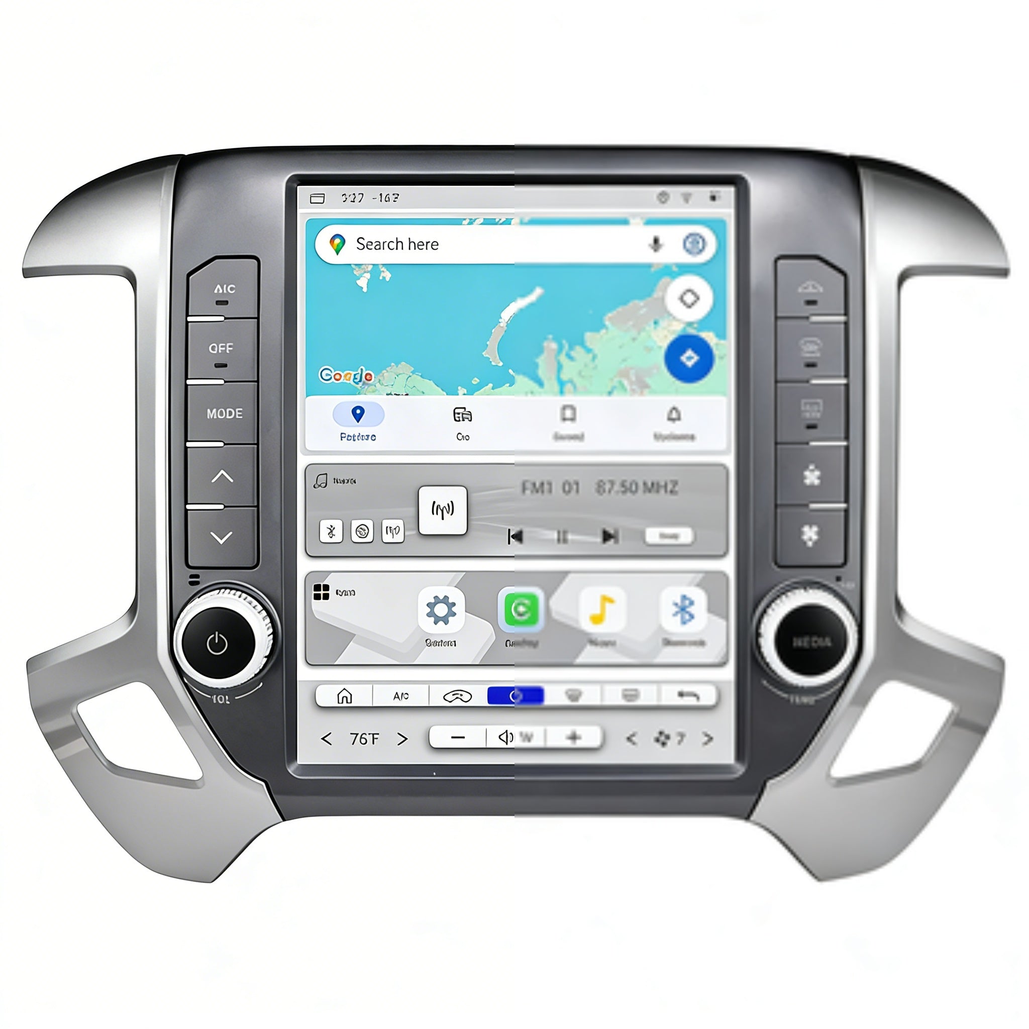 LINKSWELL T-style Lite 2 Car Radio Stereo for GMC Sierra / Silverado Silverado 2014-2019 with Wireless CarPlay & Android Auto, Dual WiFi & Bluetooth, GPS