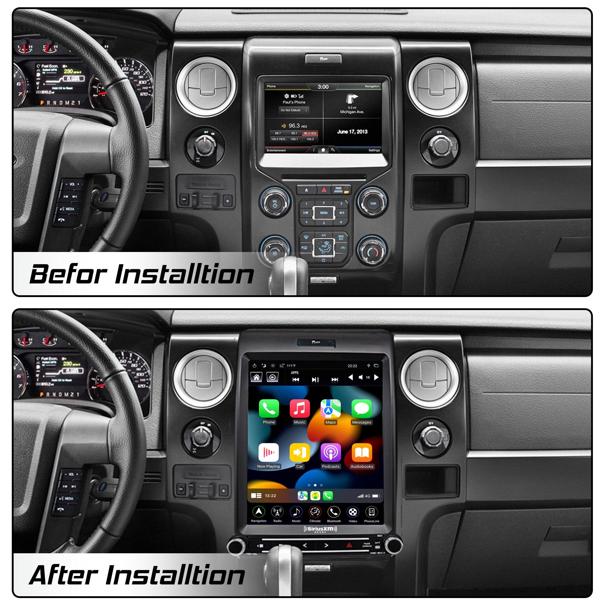 2013-2014 Ford F-series T-Style 12.1 inch Radio Replacement Linkswell Gen 5 Vehicle Radio