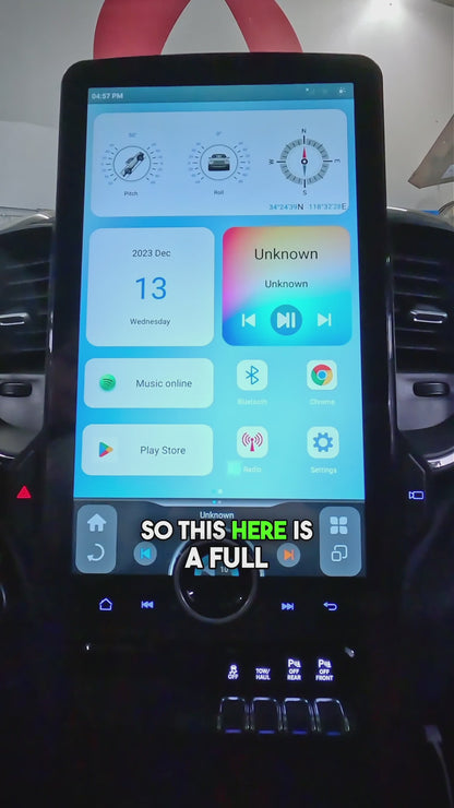 15.6" XL “T”-Style Car Radio for 2019-2022 RAM Trucks Stereo Upgrade with DSP EQ Bluetooth Wireless Carplay Support WIFI