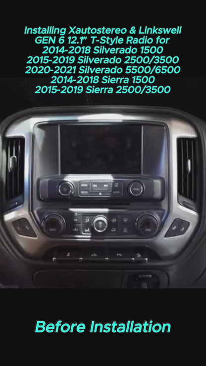 2014-2019 GM Trucks T-Style GEN 6 Radio with 12.1" Tesla Screen Wireless Carplay Support Nav Bluetooth Call Music Rear Camera